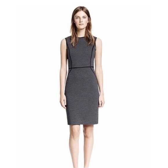 🔥 TORY BURCH Marcia Wool Sleeveless Gray Sheath Dress SMALL - Picture 1 of 15